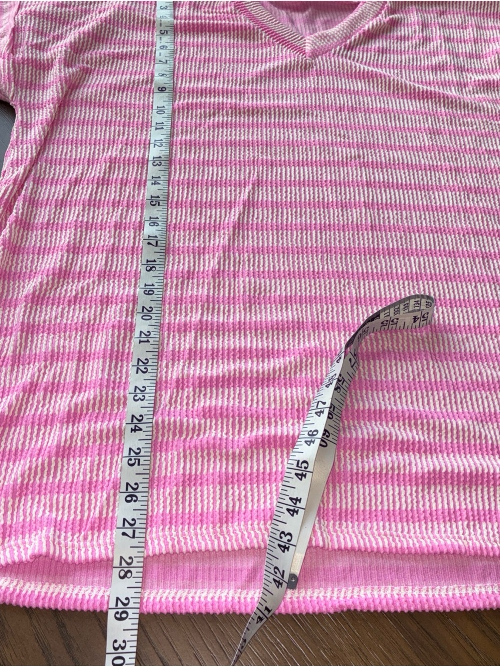 HEIMISH USA Pink and White Striped V-Neck Blouse - Picture 7 of 8